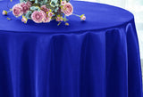 Round Satin Tablecloth 120" Royal Blue