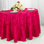 Round Ribbon Taffeta Tablecloth 132" Fuchsia