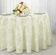 Round Ribbon Taffeta Tablecloth 120" Ivory