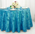 Round Taffeta Tablecloth 120 Turquoise