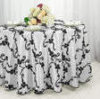 Round Taffeta Tablecloth 120 Seamless White/Black