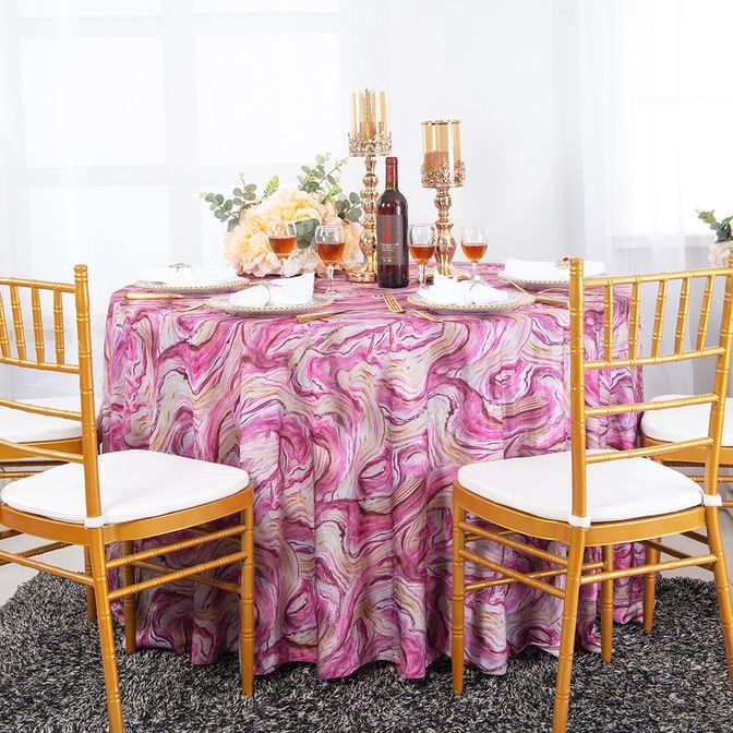 Round Scuba Tablecloth 120" Agate Pink