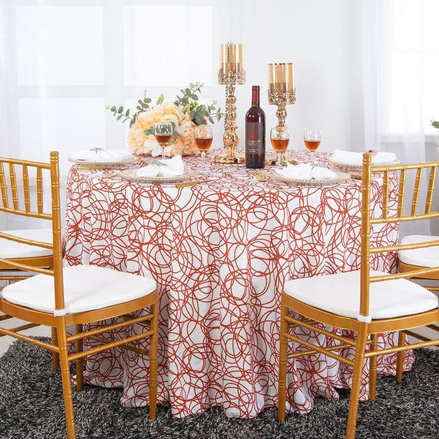 Round Scuba Tablecloth 132" Rust/Burnt Orange