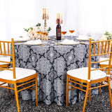 Round Henna Print Scuba Tablecloth Wrinkle-Free 240 GSM