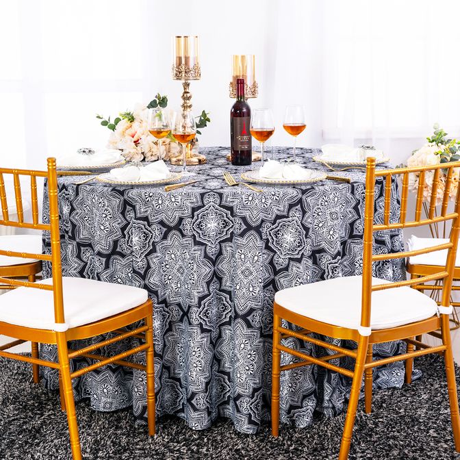 Round Henna Scuba Wrinkle-Free 240 GSM Tablecloth