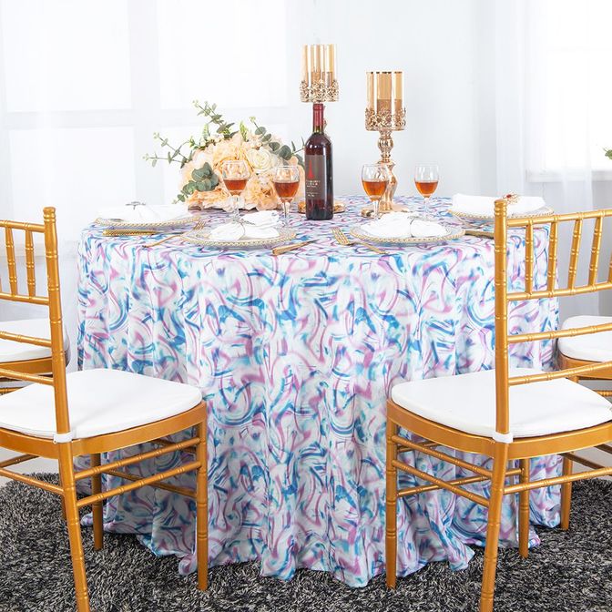 Round Maze Scuba Wrinkle-Free Tablecloth