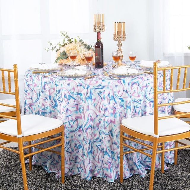 Round Scuba Tablecloth 120" Maze Wrinkle-Free