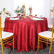 Round Pintuck Taffeta Tablecloth 90" Apple Red