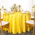 Round Pintuck Taffeta Tablecloth 120" Canary Yellow