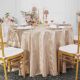 Round Pintuck Taffeta Tablecloth 108" Champagne