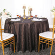 Round Pintuck Taffeta Tablecloth 108" Chocolate