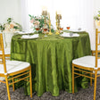 Round Pintuck Taffeta Tablecloth 108" Moss Green