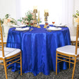 Round Pintuck Taffeta Tablecloth 90" Royal Blue