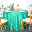 Round Pintuck Taffeta Tablecloth 108" Tiff Blue/Aqua Blue