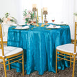 Round Pintuck Taffeta Tablecloth 108 Turquoise