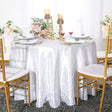 Round Pintuck Taffeta Tablecloth 132 White