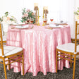 Round Pintuck Taffeta Tablecloth 90" Pink