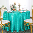 Round Pintuck Taffeta Tablecloth 108" Pool Blue