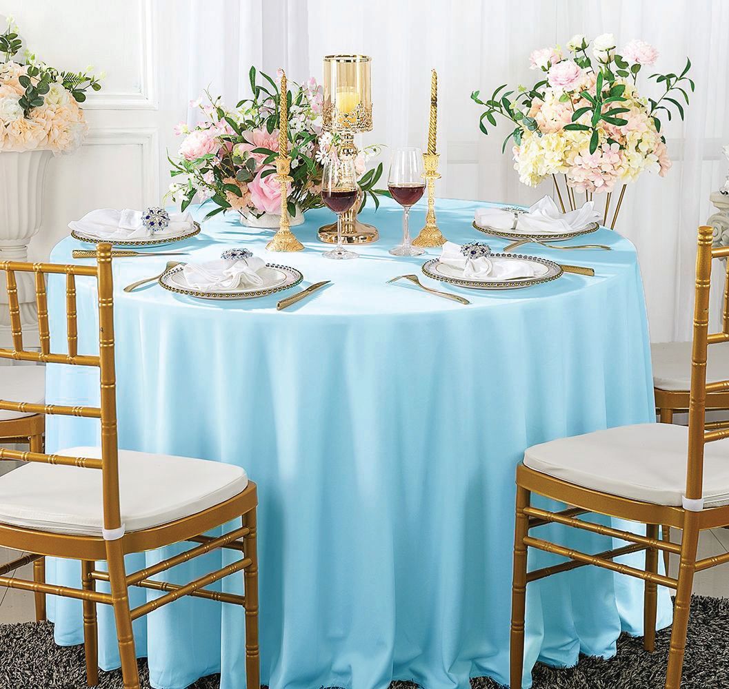 Plain Round Scuba Tablecloth Wrinkle-Free 240 GSM