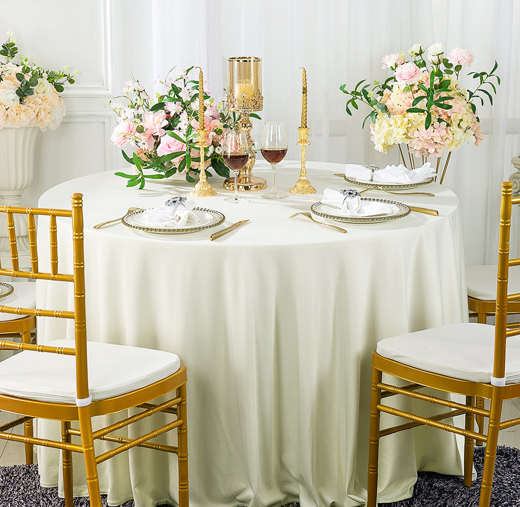 Plain Round Scuba Tablecloth Wrinkle-Free 240 GSM