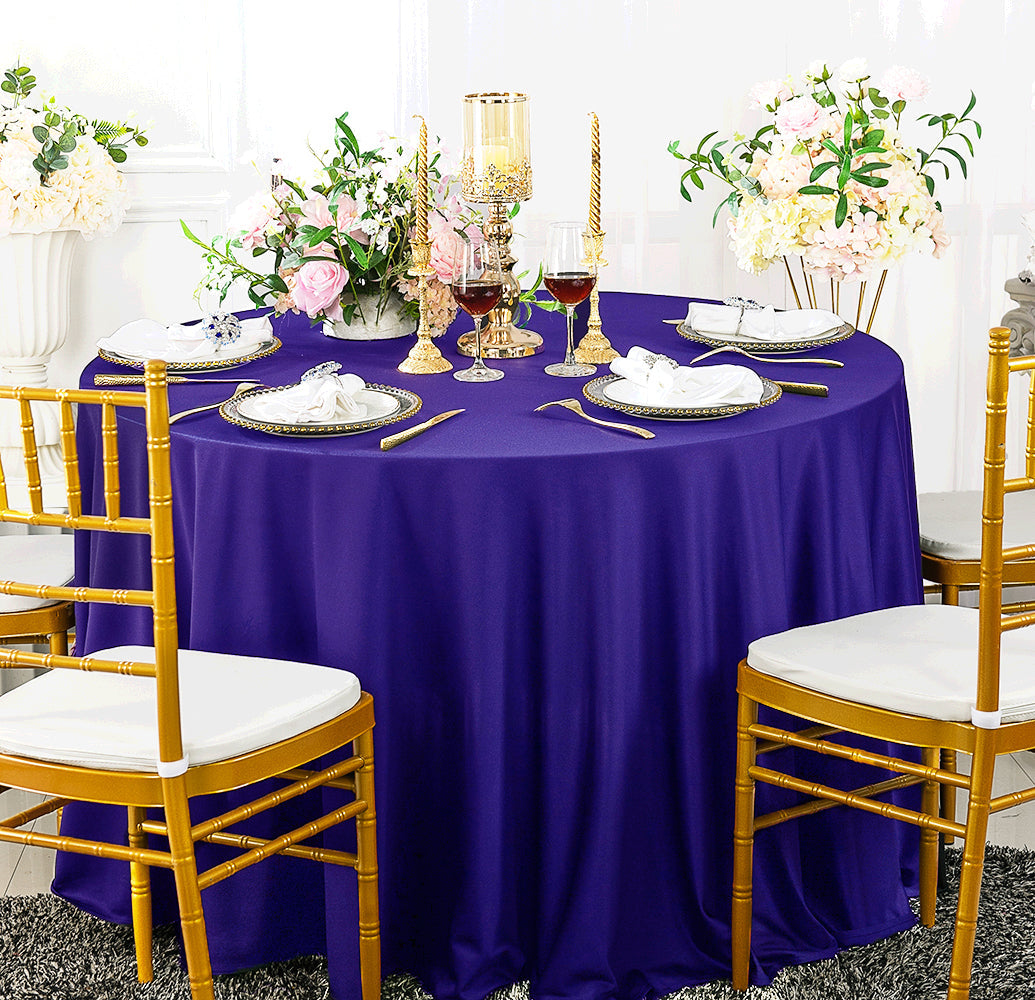 Plain Round Scuba Tablecloth Wrinkle-Free 240 GSM
