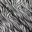 Ziggy Zebra Poly Spandex Fabric - Black/White Zebra Print, 58/60" Width (1 Yard)