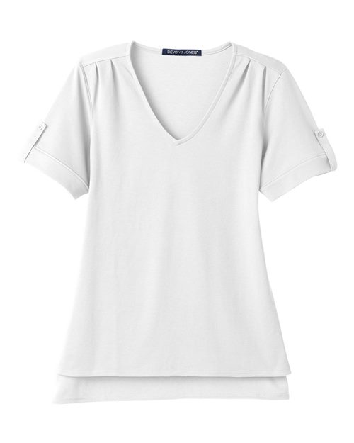 Devon & Jones Women's CrownLux Performance Plaited Rolled Sleeve Shirt