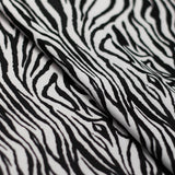Ziggy Zebra Poly Spandex Fabric - Black/White Zebra Print, 58/60" Width (1 Yard)