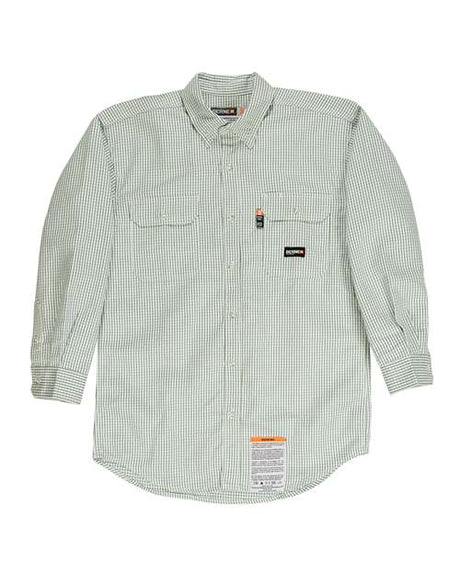 Berne Apparel Men's Flame-Resistant Down Plaid Work Shirt