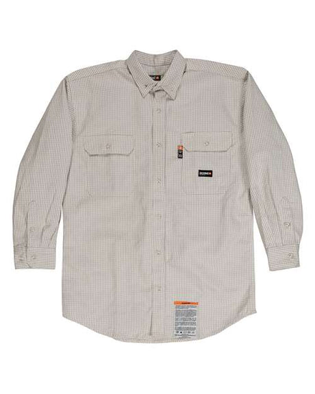 Berne Apparel Men's Flame-Resistant Down Plaid Work Shirt