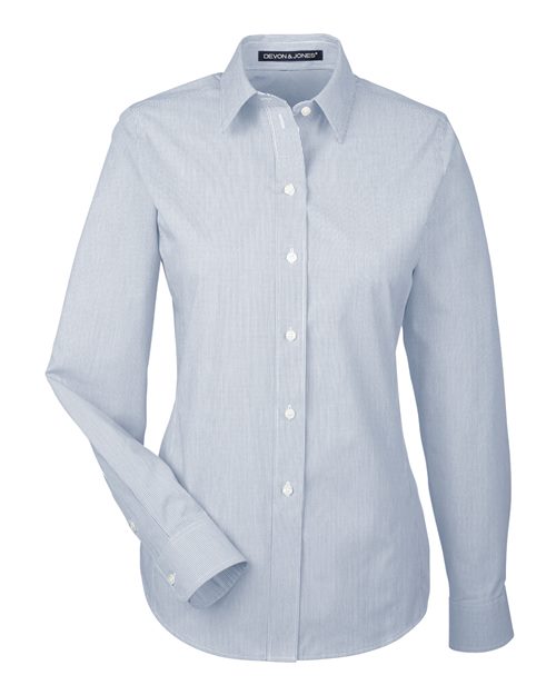 Devon & Jones Women's Crown Collection Striped Woven Dress Shirt