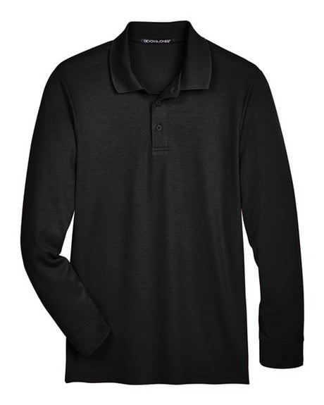 Devon & Jones Men's Tall CrownLux Performance Plaited Long Sleeve Polo