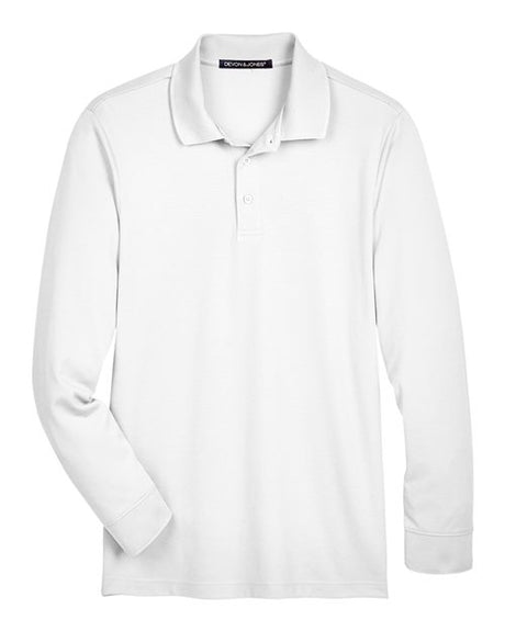 Devon & Jones Men's Tall CrownLux Performance Plaited Long Sleeve Polo