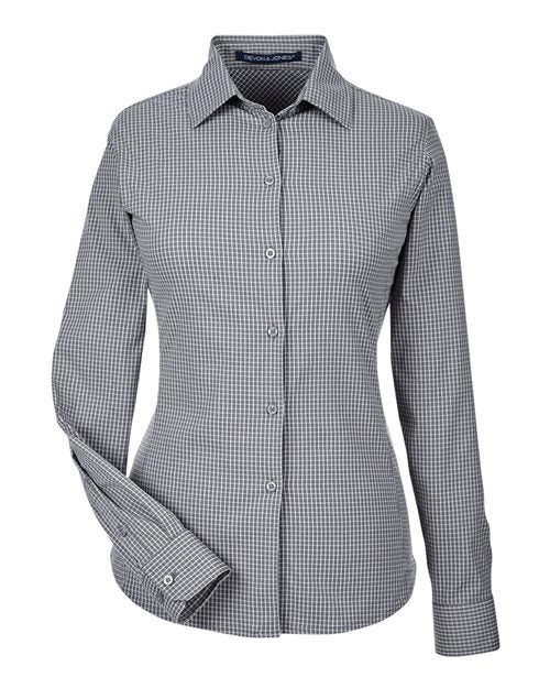 Women's CrownLux Performance Tonal Mini Check Woven Dress Shirt