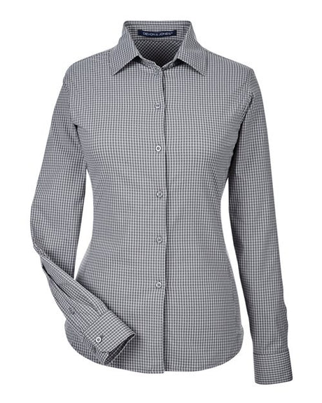 Women's CrownLux Performance Tonal Mini Check Woven Dress Shirt