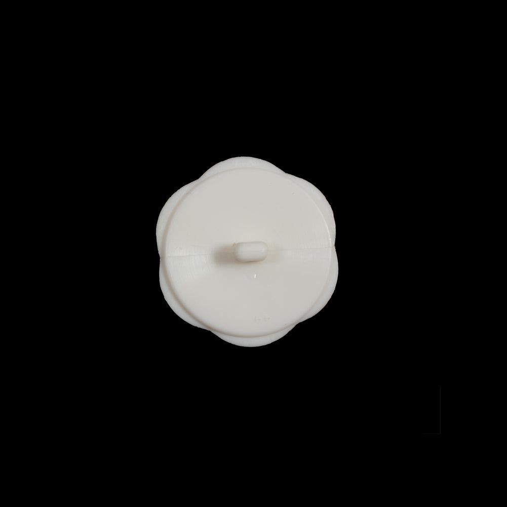 Italian Beige Floral Beveled Shank Back Button - 22L/14mm