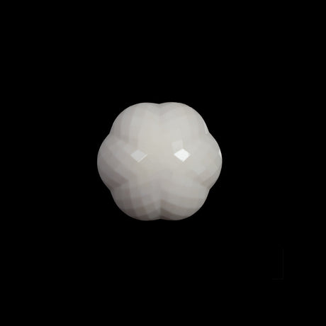 Italian Beige Floral Beveled Shank Back Button - 22L/14mm