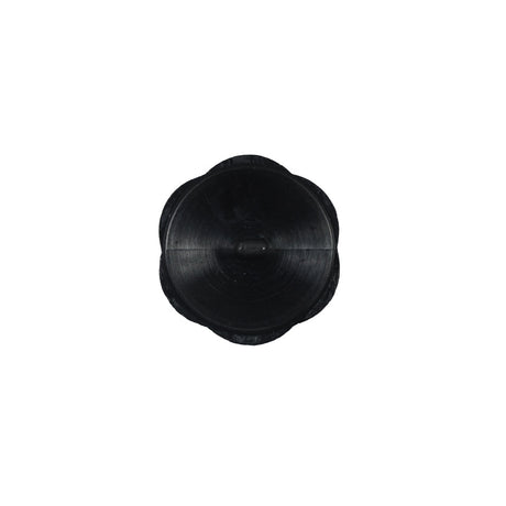 Italian Black Floral Beveled Shank Back Button - 24L/15mm