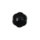 Italian Black Floral Beveled Shank Back Button - 24L/15mm