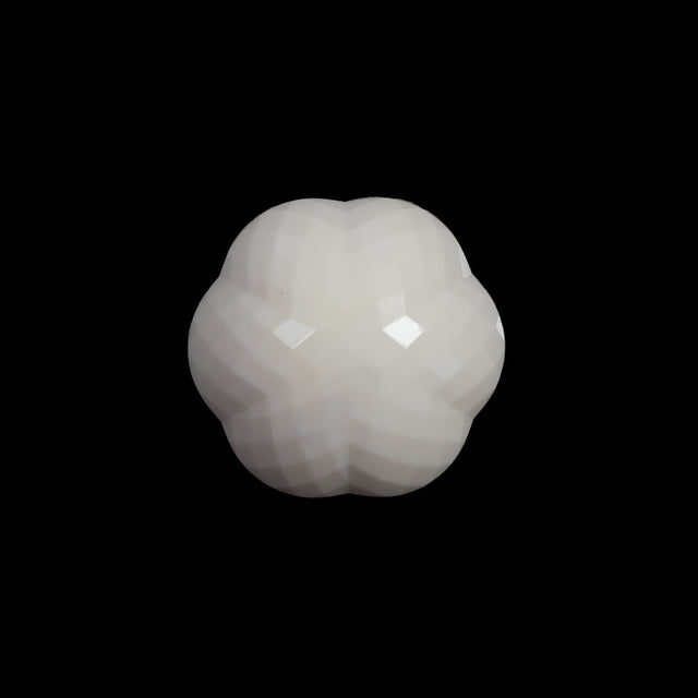 Italian Beige Floral Beveled Shank Back Button - 30L/19mm