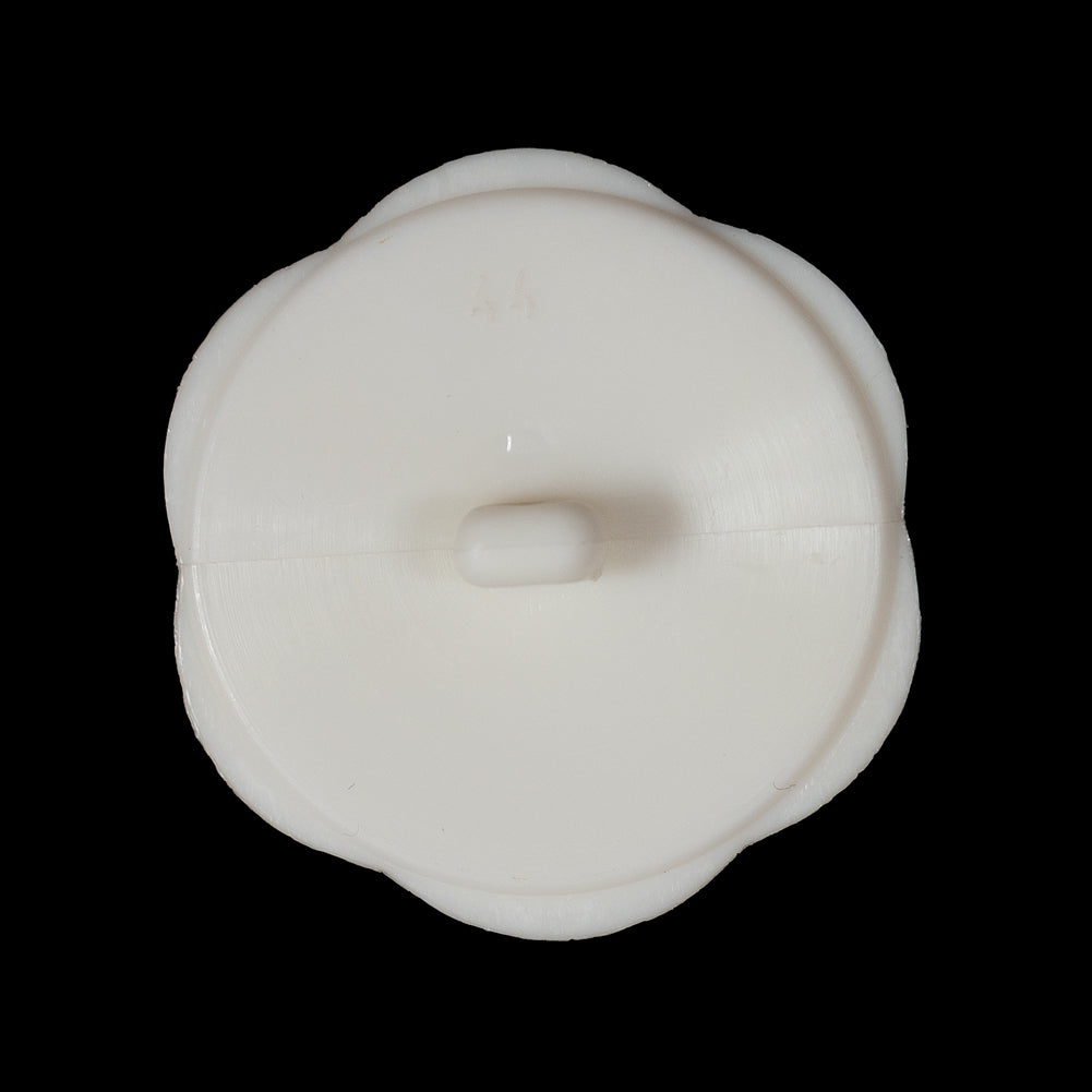 Italian Beige Floral Beveled Shank Back Button - 44L/28mm