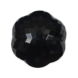 Italian Black Floral Beveled Shank Back Button - 48L/30.5mm