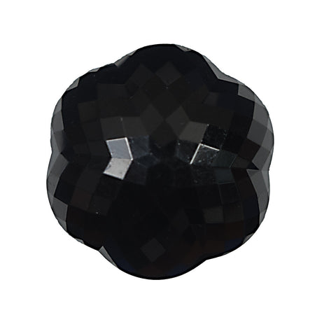 Italian Black Floral Beveled Shank Back Button - 48L/30.5mm
