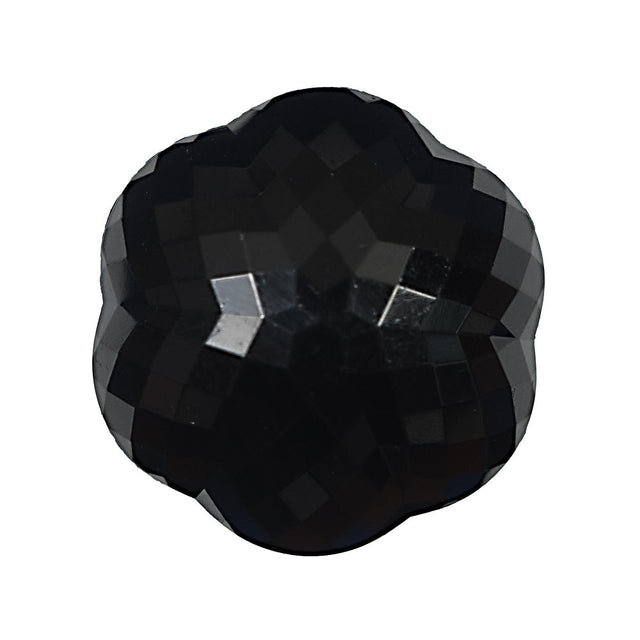 Italian Black Floral Beveled Shank Back Button - 48L/30.5mm