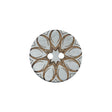 Italian Metallic Silver Floral Coconut Button - 32L/20mm
