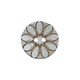 Italian Metallic Silver Floral Coconut Button - 32L/20mm