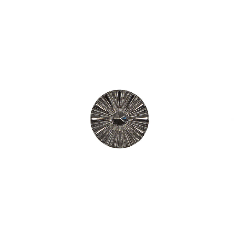 Italian Gunmetal Chrome Plated Floral Nylon Button - 16L/10mm