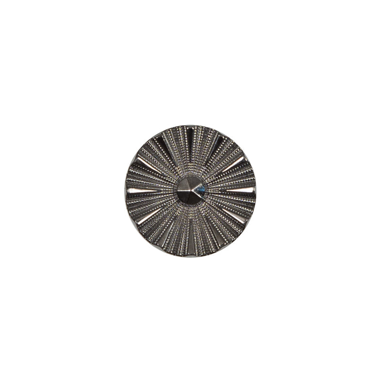 Italian Gunmetal Chrome Plated Floral Nylon Button - 20L/12.5mm