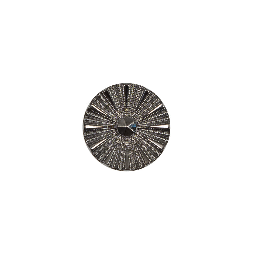 Italian Gunmetal Chrome Plated Floral Nylon Button - 20L/12.5mm