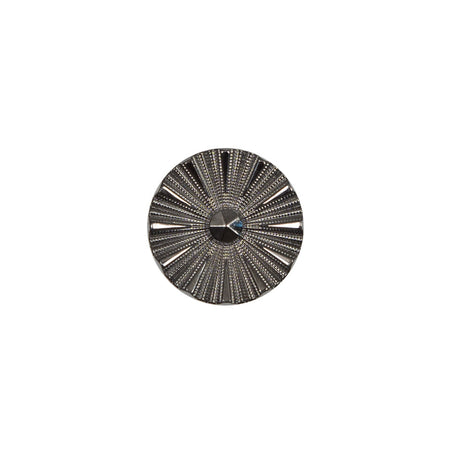 Italian Gunmetal Chrome Plated Floral Nylon Button - 20L/12.5mm